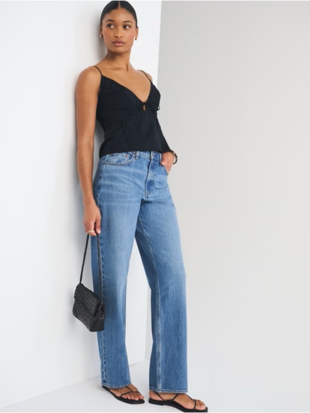 Abercrombie & Fitch Light Blue High-Rise Straight Jeans